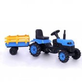 Pedallı Traktör Römorklu Mavi - 1