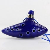 Valkyrie Ocarina 12 Delik Ocarina Seramik Alto C Ocarina Flüt Mavi Ocarina Sualtı Müzik Nefesli Enstrüman - 3