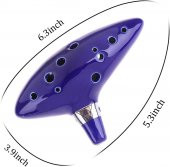 Valkyrie Ocarina 12 Delik Ocarina Seramik Alto C Ocarina Flüt Mavi Ocarina Sualtı Müzik Nefesli Enstrüman - 6