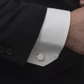 Yuvarlak Düz Gümüş Kol Düğmesi - 5