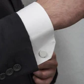 Yuvarlak Düz Gümüş Kol Düğmesi - 6