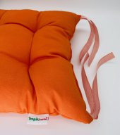 6lı Turuncu Sandalye Minderi-Dekoratif Minder Seti-40x40cm Kare Sandalye Minderi-Sırt Minderi - 4