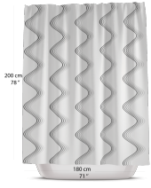 Çizgili Banyo Duş Perdesi-Lüx Küvet Perdesi 180x200cm Duşakabin Perde thumbnail 3