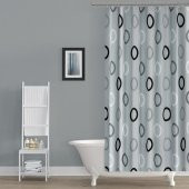 180x200 cm Banyo Perdesi Tek Kanat Banyo Duş Perdesi-12 Adet C Halka Hediyeli Küvet Perdesi - 1
