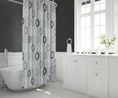 180x200 cm Banyo Perdesi Tek Kanat Banyo Duş Perdesi-12 Adet C Halka Hediyeli Küvet Perdesi - 2