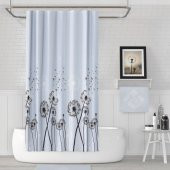 Duş Perdesi Seti, 12 Adet C Halka Hediyeli Banyo Perdesi-Banyo Duş Perdeleri-Banyo Aksesuarları - 1