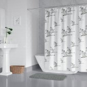 Duş Perdesi Seti, 12 Adet C Halka Hediyeli Banyo Perdesi-Banyo Duş Perdeleri-Banyo Aksesuarları - 2