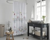 Duş Perdesi Seti, 12 Adet C Halka Hediyeli Banyo Perdesi-Banyo Duş Perdeleri-Banyo Aksesuarları - 2