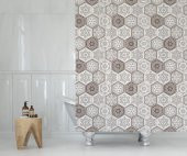 Banyo Perdesi - Tek Kanat Duş Perdesi, Polyester Kumaş Duşakabin Perdesi 180x200 cm Küvet Perdesi - 4
