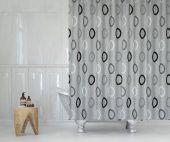 Banyo Perdesi - Tek Kanat Duş Perdesi, Polyester Kumaş Duşakabin Perdesi 180x200 cm Küvet Perdesi - 1