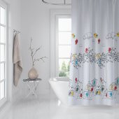Banyo Perdesi - Tek Kanat Duş Perdesi, Polyester Kumaş Duşakabin Perdesi 180x200 cm Küvet Perdesi - 3