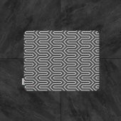 Tropikhome   Banyo Paspası Siyah Beyaz Baskılı 50x80 Püsküllü Polyester Kaymaz Tabanlı Duş Paspası - 2