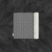 Tropikhome   Banyo Paspası Siyah Beyaz Baskılı 50x80 Püsküllü Polyester Kaymaz Tabanlı Duş Paspası - 3