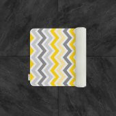 Tropikhome Banyo Paspası Zigzag Desenli Baskılı 50x80 Püsküllü Polyester Kaymaz Tabanlı Duş Paspası thumbnail 1