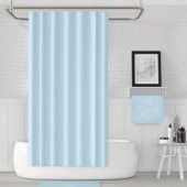 Mavi Banyo Perdesi 180x200 Duş Perdesi Tek Kanat Banyo Perdeleri - Su Geçirmez Küvet Perde - 1