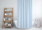 Mavi Banyo Perdesi 180x200 Duş Perdesi Tek Kanat Banyo Perdeleri - Su Geçirmez Küvet Perde - 2