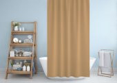 Bej Banyo Perdesi 180x200 Duş Perdesi Tek Kanat Banyo Perdeleri - Su Geçirmez Küvet Perde - 1