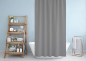 Gri Banyo Perdesi 180x200 Duş Perdesi Tek Kanat Banyo Perdeleri - Su Geçirmez Küvet Perde - 2
