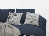 Kırlent Kılıfı 4lü  Dijital Baskılı Cats Desen Baskılı Renkli 40x40 Tropikhome - 1