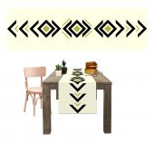 Dijital Baskılı Geometrik Desen Renkli Baskılı Masa Sunum Runner 40x145 Tropikhome - 2