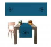 Dijital Baskılı Yonca Desen Renkli Baskılı Masa ve Sunum Runner 40x145 Tropikhome thumbnail 3