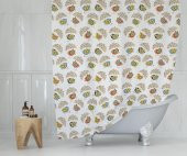 Kuş Desen Banyo Perdesi Su Geçirmez Duş Perdesi 180x200 Küvet Perdesi 12 C-Halkalı Duş Perde - 2