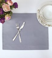 Amerikan Servis Pamuklu Gri Renkli Masa ve Salon Sunum Supla 35x45 Tropikhome - 1