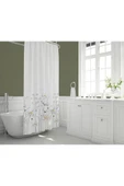 Banyo Perdesi Papatya Çiçek Desen Duş Perde Su Geçirmez Küvet Perde 180x200 Duş Perdesi 12 C-halkalı - 2