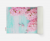 Banyo Paspası Leylak Desenli Dijital Baskılı 50x80 Püsküllü Polyester Kaymaz Tabanlı Duş Paspası thumbnail 1