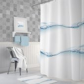 Su Damlası Baloncuk Desenli Dijital Baskılı Solma Yapmaz Su Geçirmez Polyester Kumaş Banyo Perdesi - 2