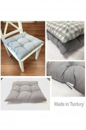 Amerikan Servis Gri 6lı Supla ve Runner Set Sunum Takımı ve 6 Adet Pamuklu Gri Kare Sandalye Minder - 2