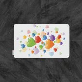 Banyo Paspası  Kalpli Balon Desenli 50x80 Dijital Baskılı Püsküllü Polyester Kaymaz Taban Duş Paspas thumbnail 1