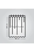 Beyaz Polyester Kumaş Büyük Boy Banyo Perdesi 240x200cm Yerli Üretim Askı Aparatı Plastik C-halka - 7