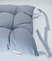 Gri Renk Sandalye Minderi, Pamuklu Kumaş Pofidik Kare Dekoratif Sandalye Minderi 40x40 cm - 3