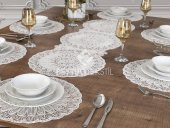 Amerikan Servis 12 Kişilik Venezia Beyaz Supla ve Runner Set 13 Parça Set Sunum Takımı Tropikhome - 1