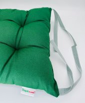 Bahçe Sandalye Minderi Yeşil Renk Pamuklu Kumaş Pofidik Kare Dekoratif Sandalye Minderi 35x35 cm - 2