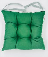 Bahçe Sandalye Minderi Yeşil Renk Pamuklu Kumaş Pofidik Kare Dekoratif Sandalye Minderi 35x35 cm - 3