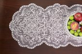 12 Kişilik Amerikan Servis Supla ve Runner Seti Kırık Beyaz Renk 13 Parça Set Masa ve Sunum Takımı - 4