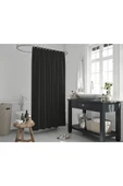 Polyester Kumaş Siyah Renk Banyo Perdesi Yerli Üretim Duş Perdesi thumbnail 1