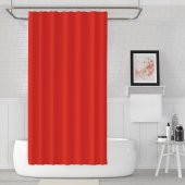 Kırmızı Renk Banyo Perdesi Yerli Üretim Duş Perdesi 12 Plastik C-Halka Hediyeli Banyo Duş Perdesi - 3