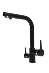 Venita Siyah Pirinç Borulu 3 Yollu Arıtmalı Mutfak Batarya thumbnail 1