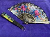 Çiçek Desenli Dantelli Plastik Yelpaze - 3