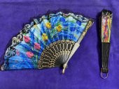 Çiçek Desenli Dantelli Plastik Yelpaze - 5