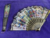Çiçek Desenli Dantelli Plastik Yelpaze - 8