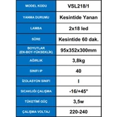 Arsel Versalite LED VSL218/1 Acil Aydınlatma Armatürü Kesintide 60 Dak. Yanan 2X750 Lümen - 3