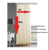 Bella Home Saten Güneşlik Perde (250x200)-Krem - 2