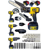 Projcb Plus American 1 Kafa 4 Başlıklı Mega Set Sds Plus Matkap Dal Budama Spiral Taşlama Somun Sıkma +2 Batarya - 1