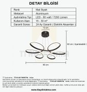 TT Aydınlatma TT313-SY  Papatya Modeli Mat Siyah Led Avize - 4