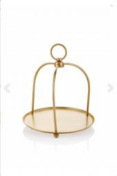 The Mia BRS0109 Brass Pirinç Sunum & Servis Tepsisi 17 x 18 Cm - 1