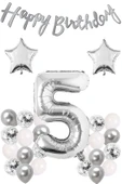 Parti 5 Yaş Gümüş Folyo Balon Seti - 1
